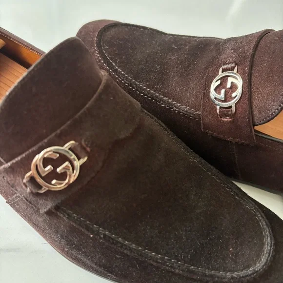GUCCI Men's Brown Suede Loafers SZ 8.5D - Picture 14 of 15